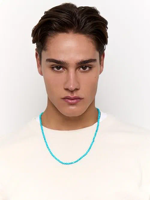 14kt Turquoise Beaded Necklace 22" — view 3