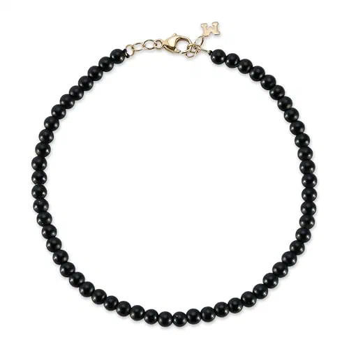 4mm Onyx Beaded Bracelet, OS, Black