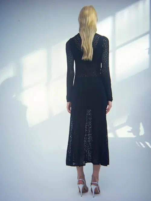 Alejandra Alonso Rojas, Lace Stitch Knit Dress, L — view 3