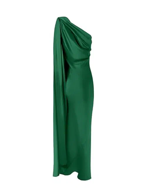 Alejandra Alonso Rojas, One Shoulder Shawl Dress — view 3