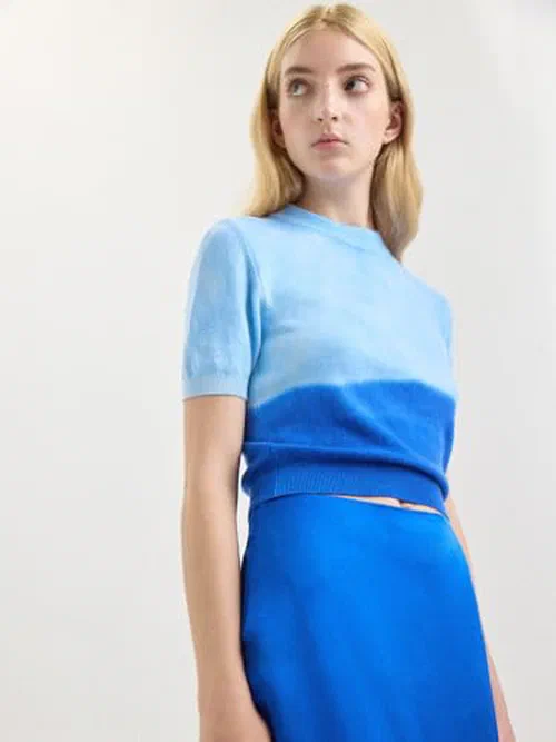 Alejandra Alonso Rojas, Short Sleeve Cashmere Knit Sweater, M — view 3