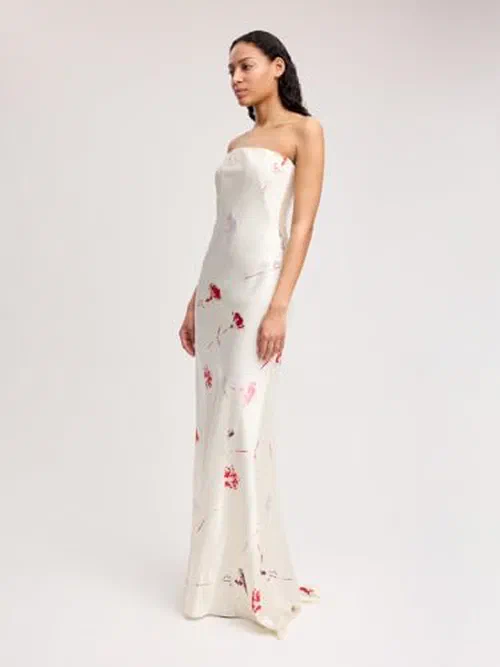 Alejandra Alonso Rojas, Strapless Silk Maxi Gown — view 3