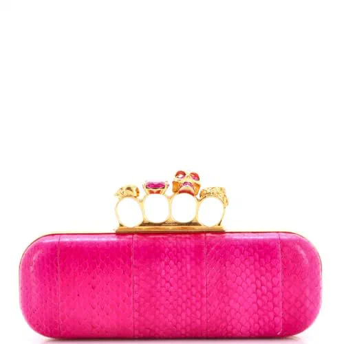 Alexander McQueen, Pre-Loved Knuckle Box Clutch Python Long