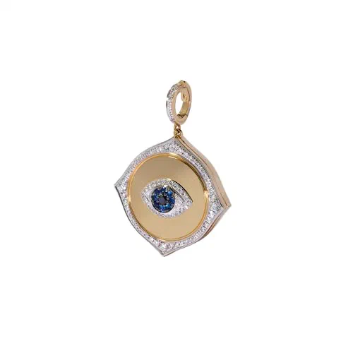 Annoushka, Mythology Eye Spy Charm Pendant, 18ct Yellow Gold, Sapphire and Diamond