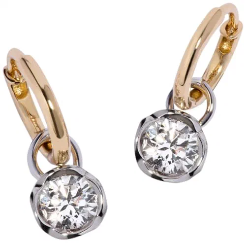 Annoushka, Small Hoop Whoopsie Daisy 0.70ct Diamond Earrings, 14ct Yellow Gold and 18ct White Gold