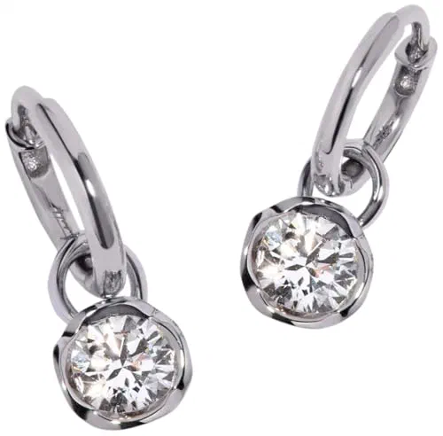 Annoushka, Small Hoop Whoopsie Daisy 0.70ct Diamond Earrings, 14ct White Gold and 18ct White Gold
