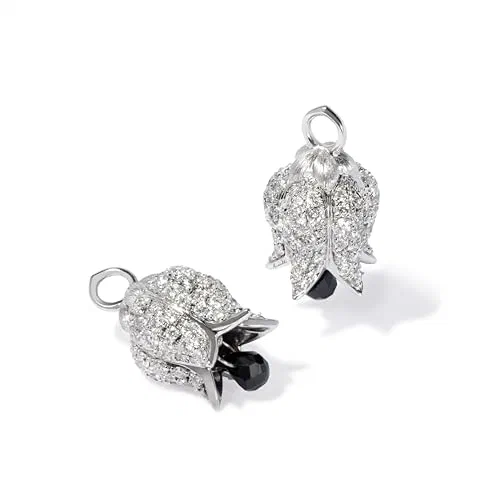 Annoushka, Tulips 18ct White Gold Diamond Earring Drops, 10mm, White