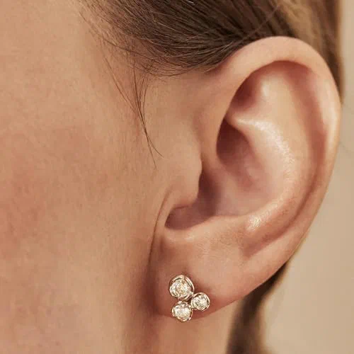 Annoushka, Whoopsie Daisy Triple Stud Earrings, 18ct Yellow Gold — view 3
