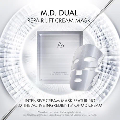 AP Beauty (by AMOREPACIFIC) M.D. Dual Repair Lift Cream Mask 5 Pack, Lifting Sheet Mask, Moisture Barrier Strengthening and Firming, Hydration Boost, Anti-Aging, Luxury Skincare — view 3