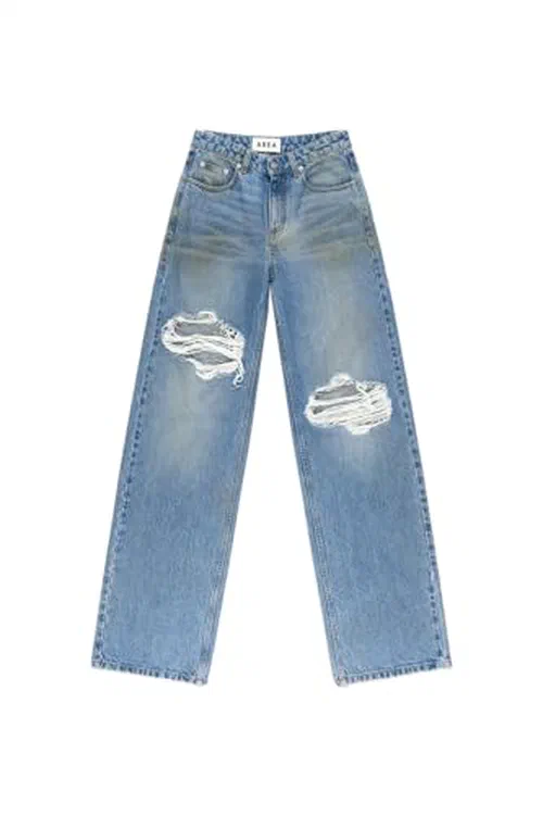 AREA, Crystal Fray Relaxed Jean