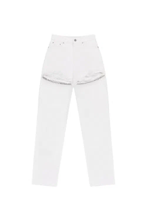 AREA, Crystal Fray Slit Jean