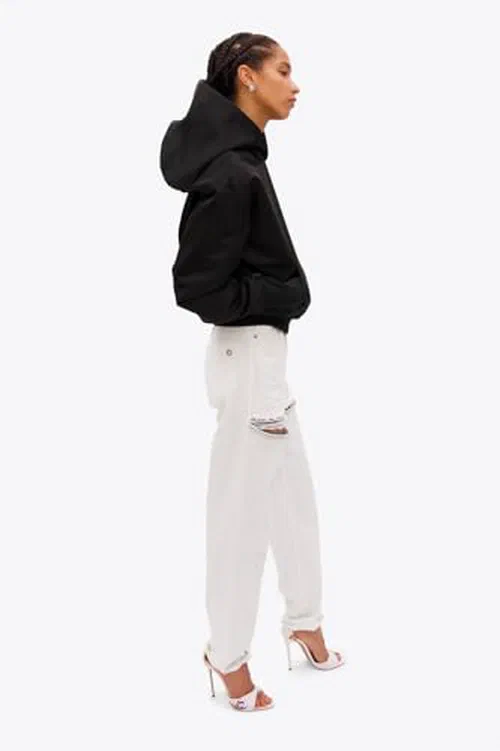 AREA, Crystal Fray Slit Jean — view 3