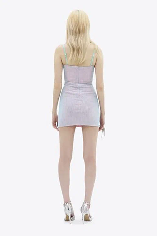 AREA, Crystal Hotfix Mini Dress, S — view 3