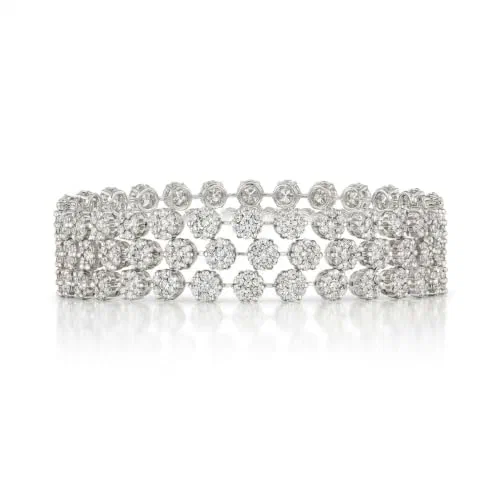 Astraea Diamond Cluster Bracelet in White GoldAstraea 9.55 Carat Diamond Bracelet in 18K White Gold