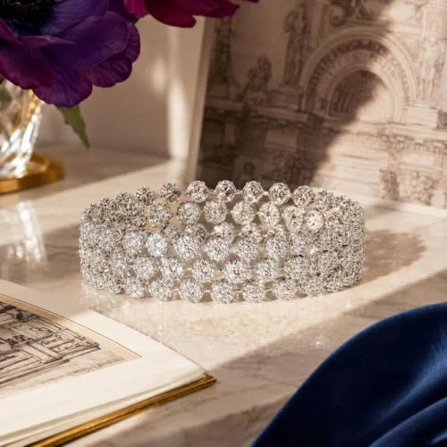 Astraea Diamond Cluster Bracelet in White GoldAstraea 9.55 Carat Diamond Bracelet in 18K White Gold — view 3