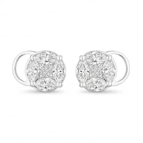 Auburn 1.71 Carat Diamond Stud Earrings in 18K Gold