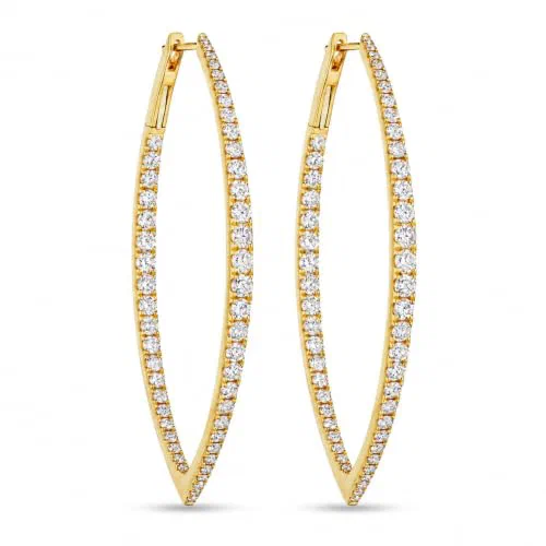 Auric Whisper 2.6 Carat Diamond Hoop Earring in 18K Gold