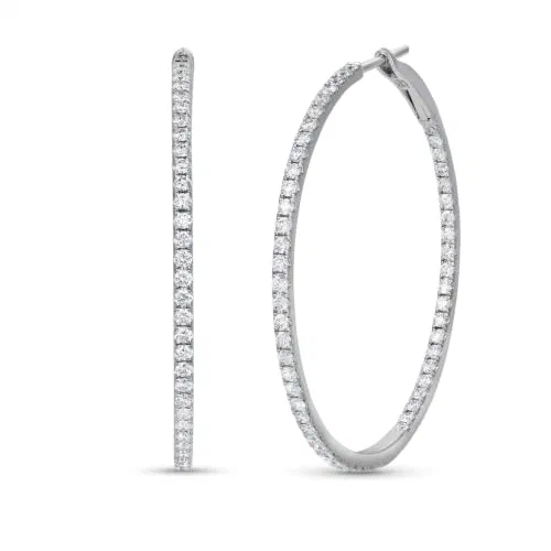 Ava 0.85 Carat Diamond Hoop Earrings in 18K White Gold