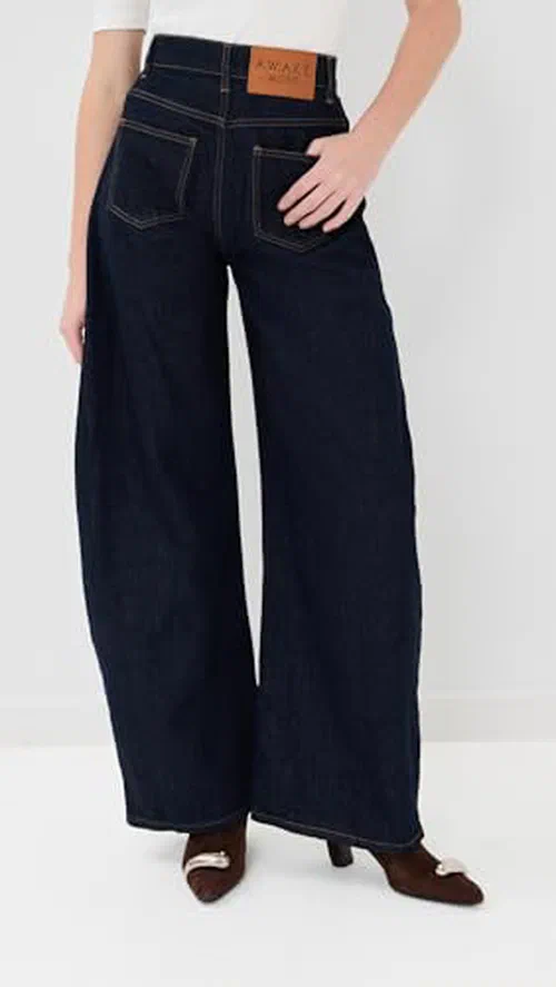 A.W.A.K.E. Mode Women's Rounded Rinse Wash Jeans — view 3