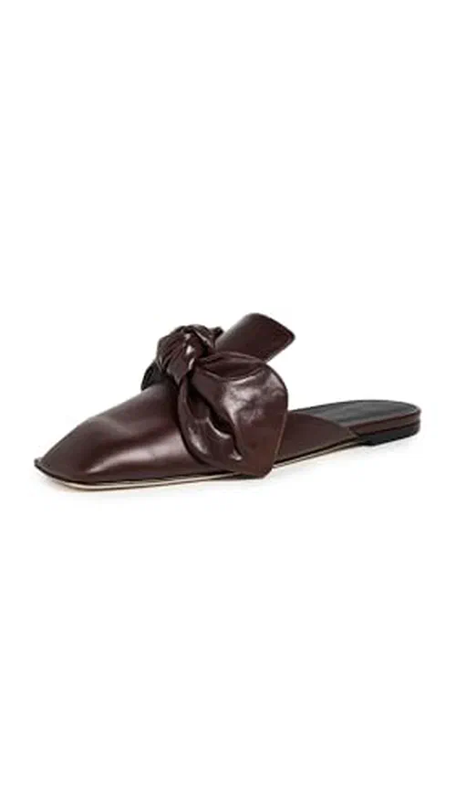 A.W.A.K.E. Mode Women's Tim Open Toe Mules, Brown, 5 Medium US
