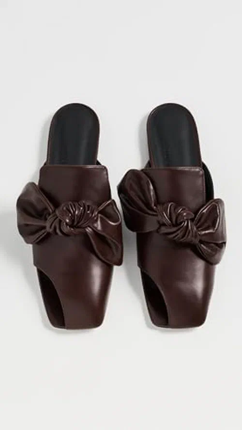 A.W.A.K.E. Mode Women's Tim Open Toe Mules, Brown, 5 Medium US — view 3