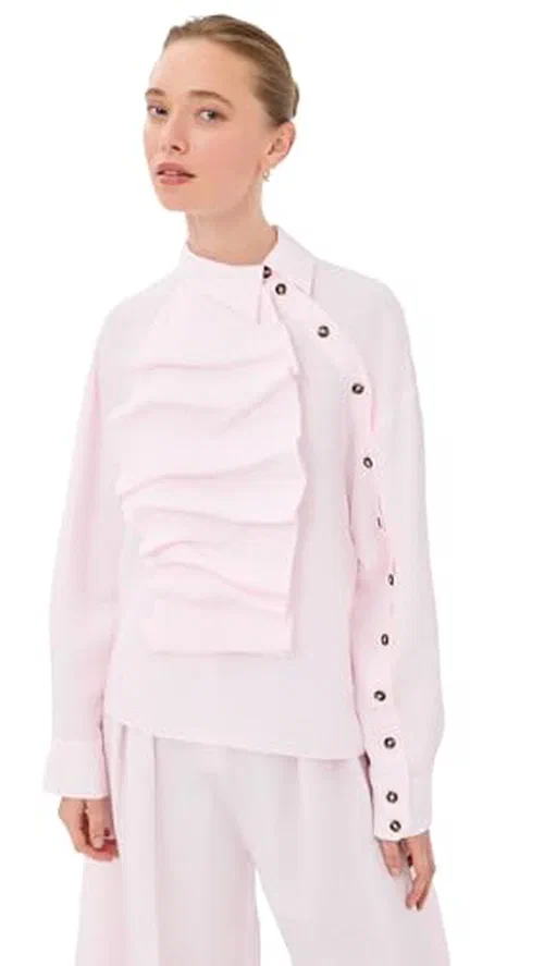 A.W.A.K.E. Mode Women's Voluminous Bib-Front Shirt