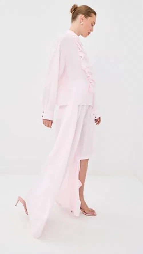 A.W.A.K.E. Mode Women's Voluminous Bib-Front Shirt — view 3