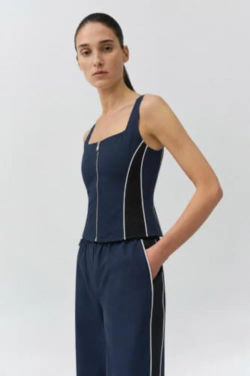 Aya Cotton Faille Bustier Top — view 3
