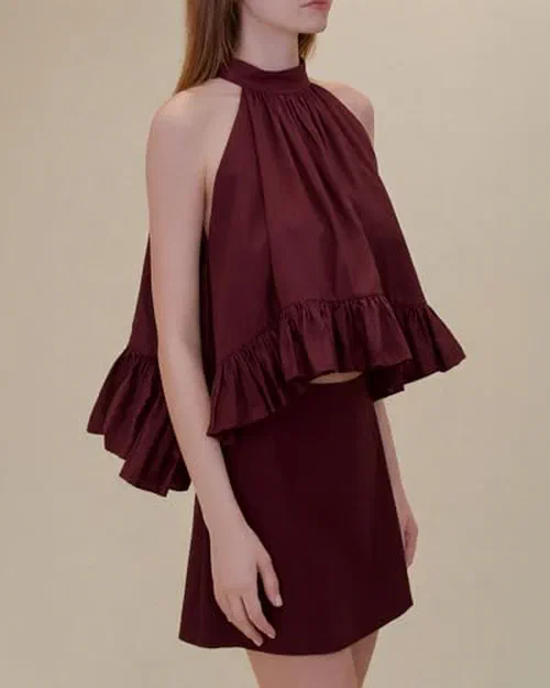 Azeeza, Blair Poplin Mini Skirt — view 3