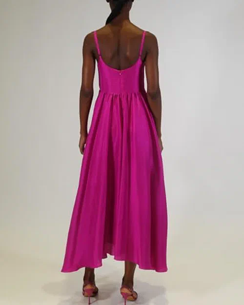 Azeeza, Rachel Raw Silk Midi — view 3