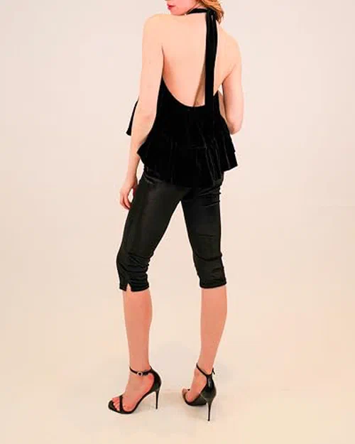 Azeeza, Shreya Velvet Capri — view 3
