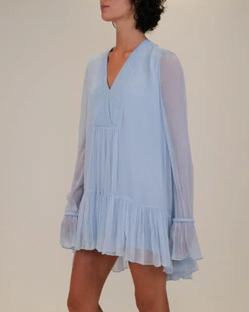 Azeeza, Thistle Mini Chiffon Dress — view 3