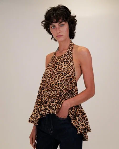 Azeeza, Winston Printed Raw Silk Top — view 3