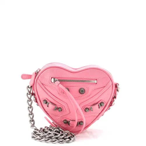 Balenciaga, Pre-Loved Le Cagole Giant Studs Heart Chain Bag Leather Mini