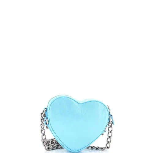 Balenciaga, Pre-Loved Le Cagole Giant Studs Heart Chain Bag Leather Mini — view 3