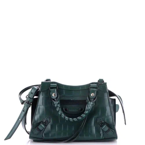 Balenciaga, Pre-Loved Neo Classic City Bag Crocodile Embossed Leather Mini