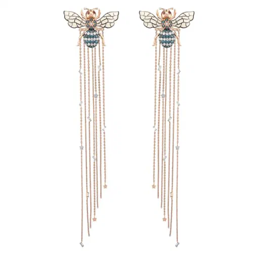 Bee Goddess, Queen Bee Mindy Gold Blue Diamond Earring