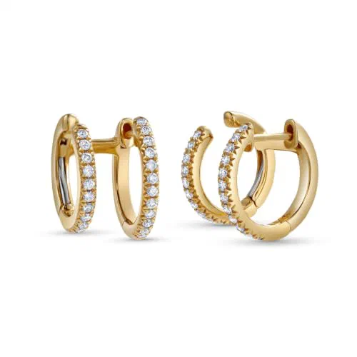 Bonded 1.10 Carat Diamond Hoop Earrings in 18K Gold