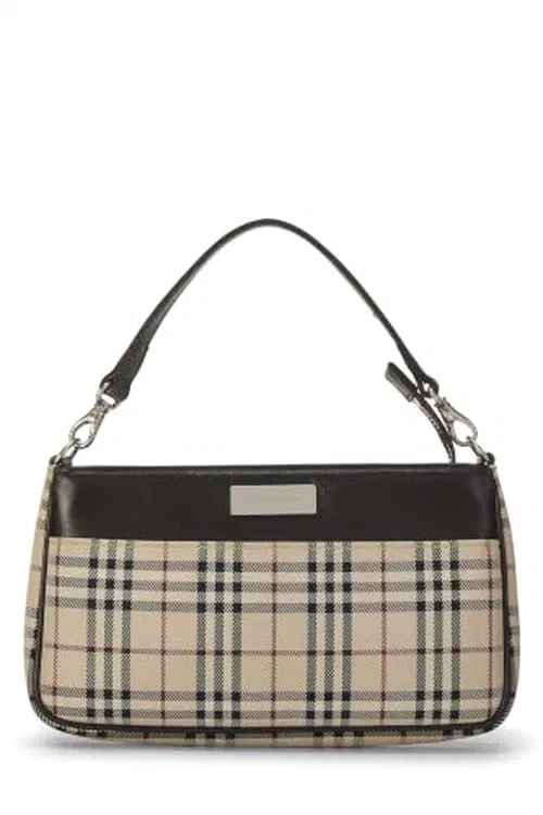 Burberry, Pre-loved Brown House Check Jacquard Bag Small