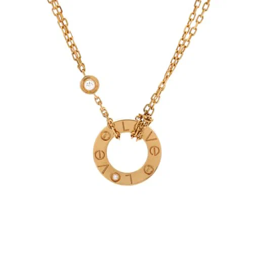 Cartier, Pre-Loved 2 Diamonds Love Pendant Necklace