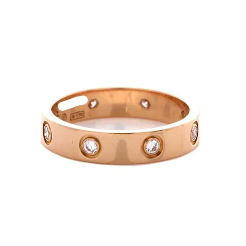 Cartier, Pre-Loved Love Wedding Band 8 Diamonds Ring — view 3