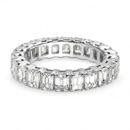 Castello 4.38 Carat Emerald Cut Diamond Eternity Band in Platinum