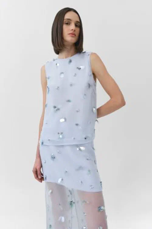 Celia Embellished Organza Top — view 3