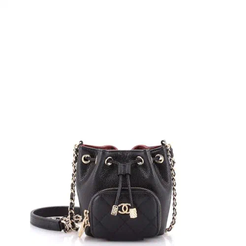 Chanel, Pre-Loved Business Affinity Drawstring Bucket Bag Mini