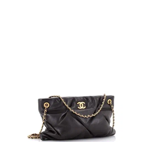 Chanel, Pre-Loved CC Chain Ruched Shoulder Bag Large — view 3