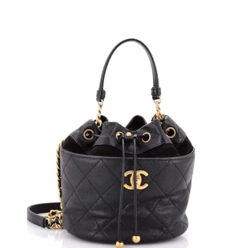 Chanel, Pre-Loved CC Drawstring Bucket Bag Small
