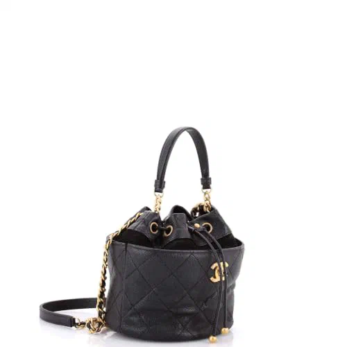 Chanel, Pre-Loved CC Drawstring Bucket Bag Small — view 3
