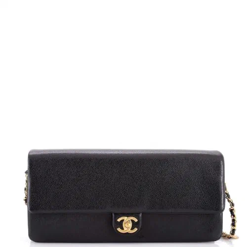 Chanel, Pre-Loved CC Medallion Maxi Chain Clutch East West