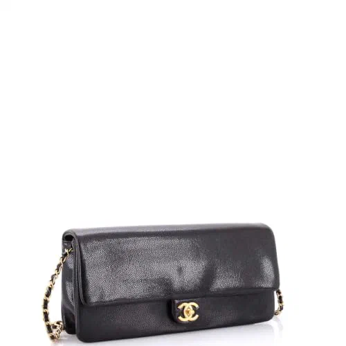 Chanel, Pre-Loved CC Medallion Maxi Chain Clutch East West — view 3