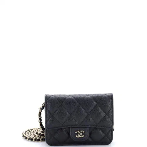 Chanel, Pre-Loved Classic Flap Card Holder on Chain Mini